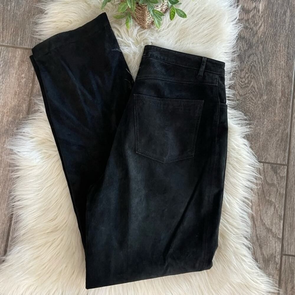 Brandon Thomas Black High Rise Suede Pants Size 8